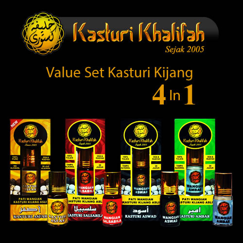 Set Value Pack Kasturi Kijang Tulen 4 in 1 Genuine Musk Deer